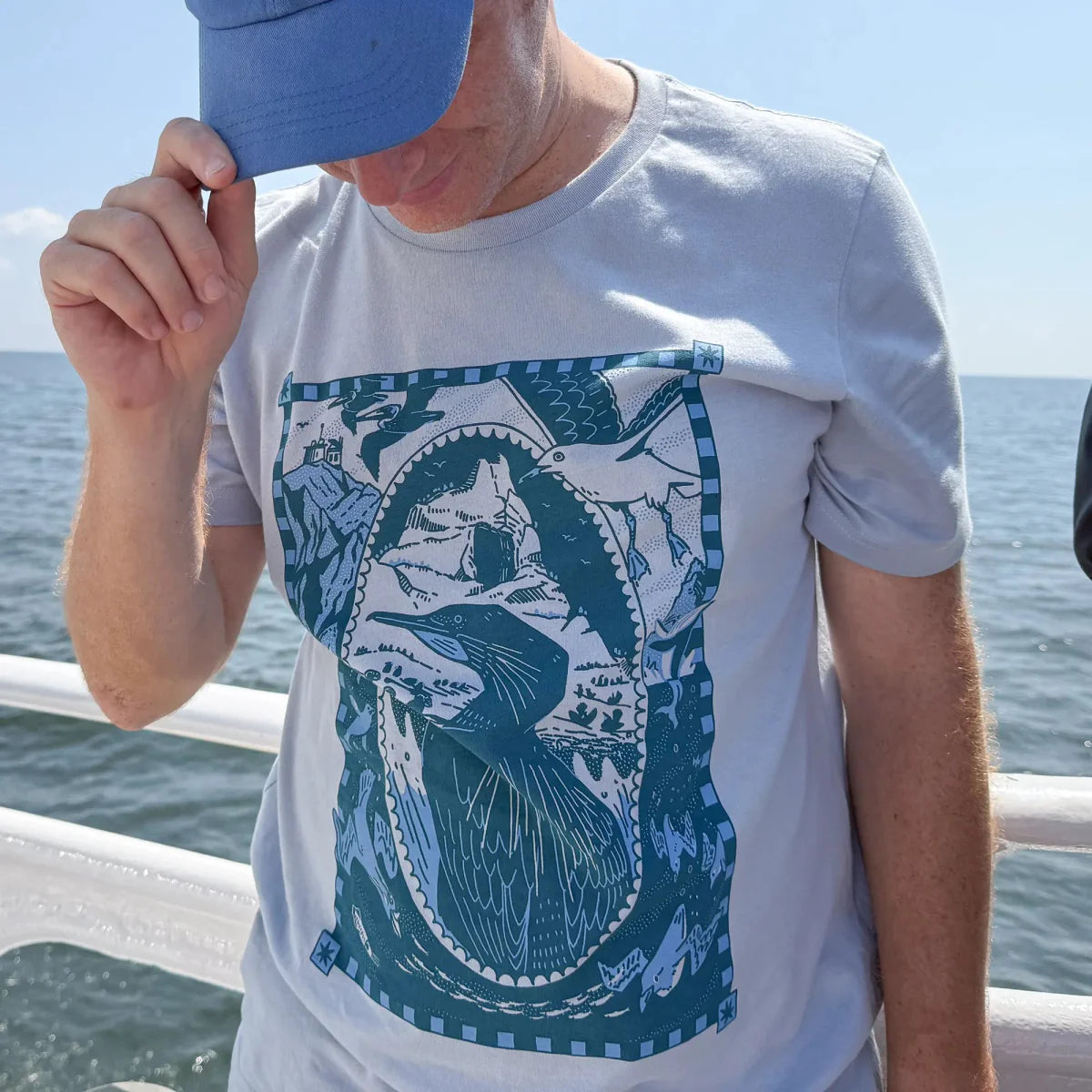 Lightweight Cotton T-Shirt - Farallon Islands Tee - Coastal Wildlife Nature Style