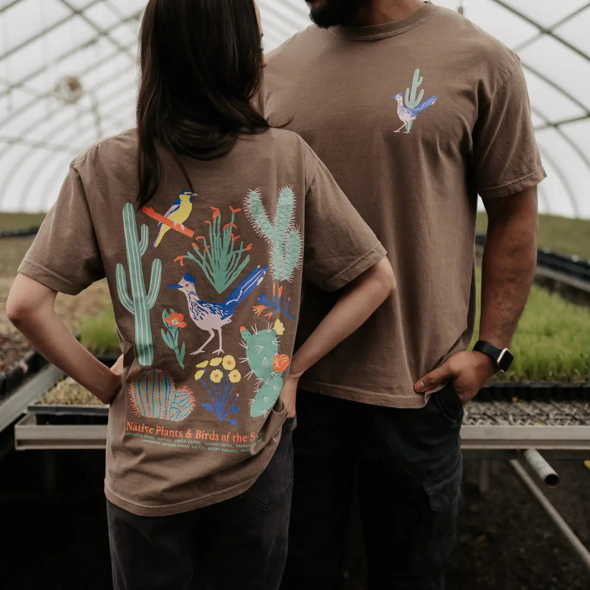 Cotton Graphic T-Shirt - Southwestern Natives Tee - Desert Nature Southwest Style