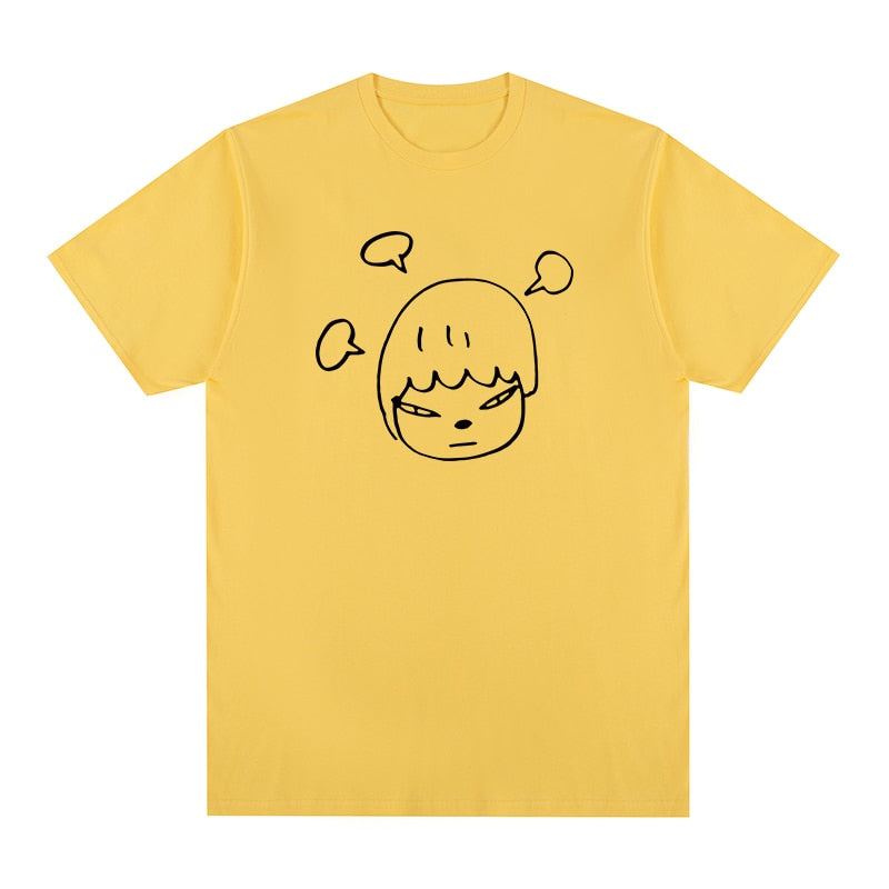 Unisex Short Sleeve Yoshitomo Nara Print T-shirts