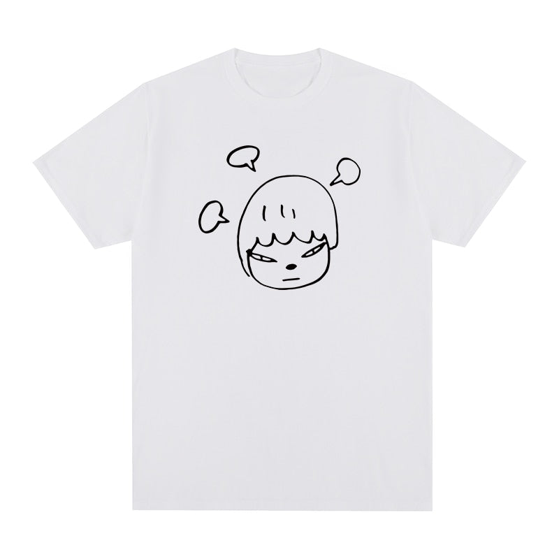 Unisex Short Sleeve Yoshitomo Nara Print T-shirts