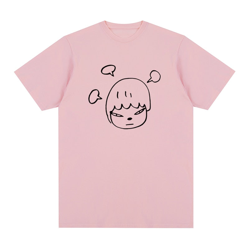 Unisex Short Sleeve Yoshitomo Nara Print T-shirts