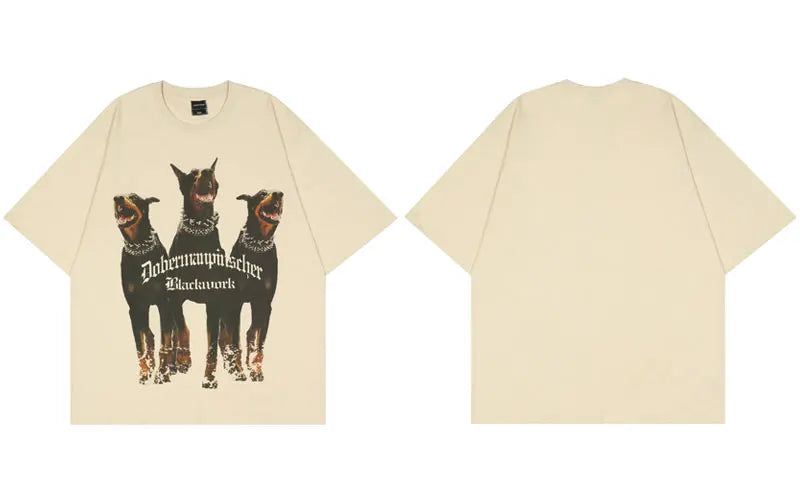 Cotton Doberman Graphic Tee Oversized for Men