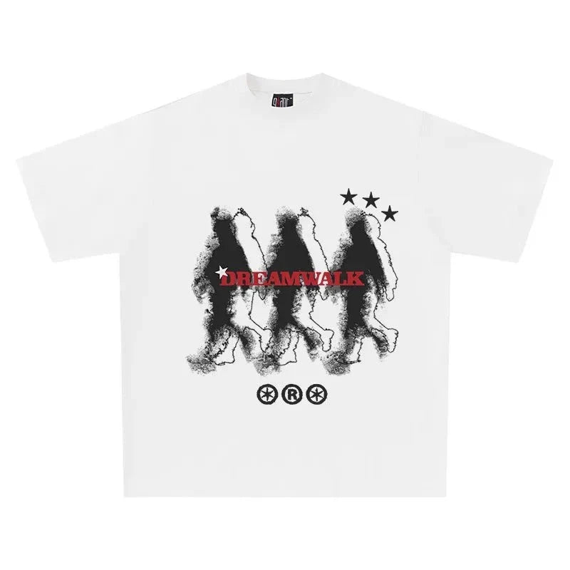 Dream-Walk Aesthetic Oversized Cotton Men's Summer T-Shirts