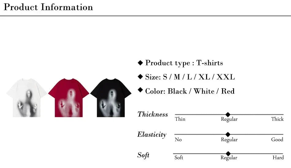 Punk Rock T Shirts Unreal Shadows Oversized Graphic Tee