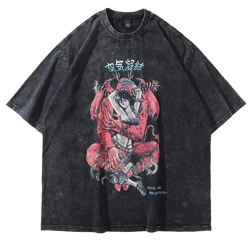 Oversized Vintage Manga Anime T Shirt for Men