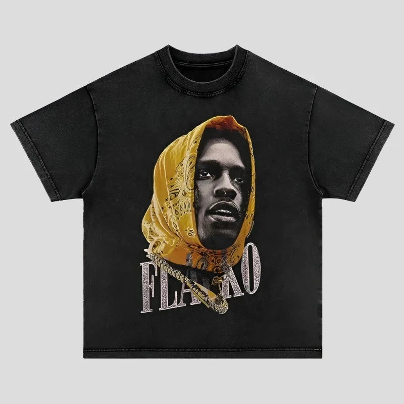 Vintage Washed Rapper Graphic Tees - Summer Streetwear