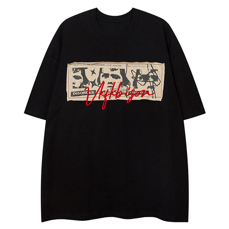Retro Patch Hip Hop Oversized Y2K T-Shirts