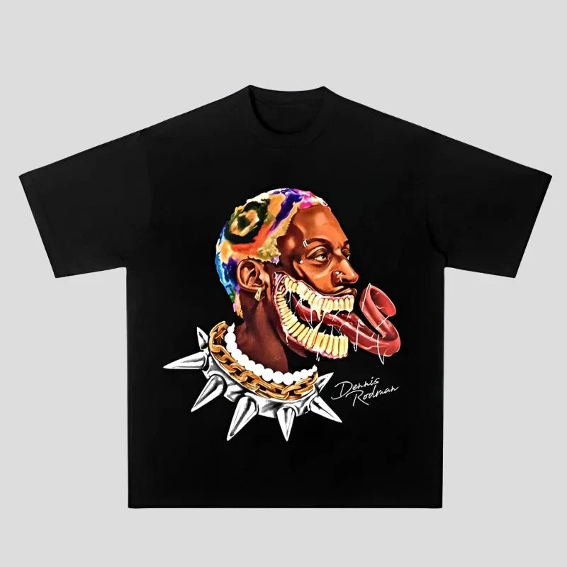 Men's Oversize Hip-Hop Retro T-Shirt Dennis Rodman Edition