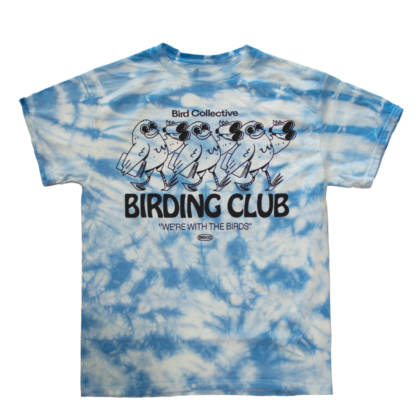 Premium Cotton Tie Dye T-Shirt - Birding Club Graphic Tee - Outdoor Nature & Vintage Style
