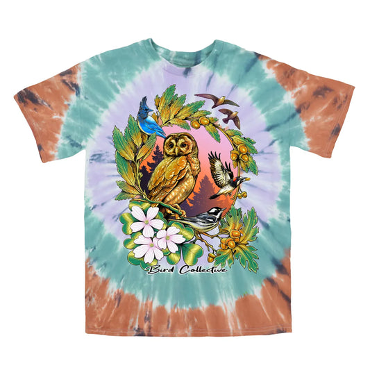 Cotton Tie Dye T-Shirt - California Forests Graphic Tee - Nature Outdoor Vintage Style
