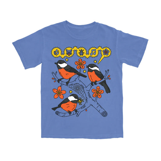 Cotton Graphic T-Shirt - Chickadee Tee - Birdwatching Forest Bird Nature Style