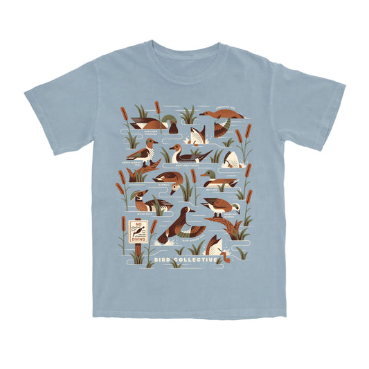 Lightweight Cotton T-Shirt - Dabbling Ducks Tee - Waterfowl Birdwatching Nature Style