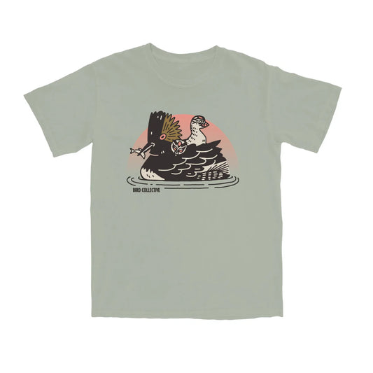 Cotton Graphic T-Shirt - Eared Grebe Tee - Birdwatching Waterbird Nature Style