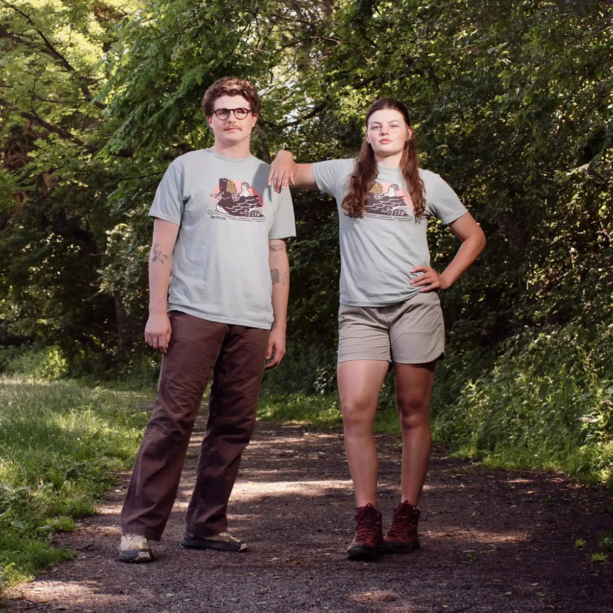 Cotton Graphic T-Shirt - Eared Grebe Tee - Birdwatching Waterbird Nature Style