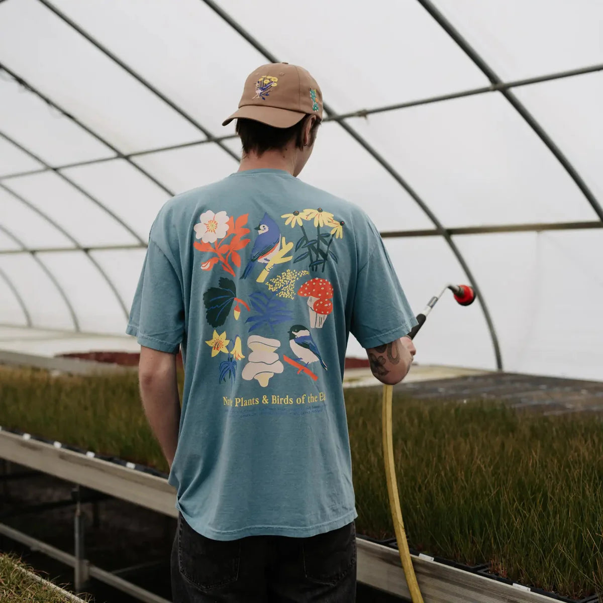 Cotton Graphic T-Shirt - Eastern Natives Tee - Native Plants Nature Style