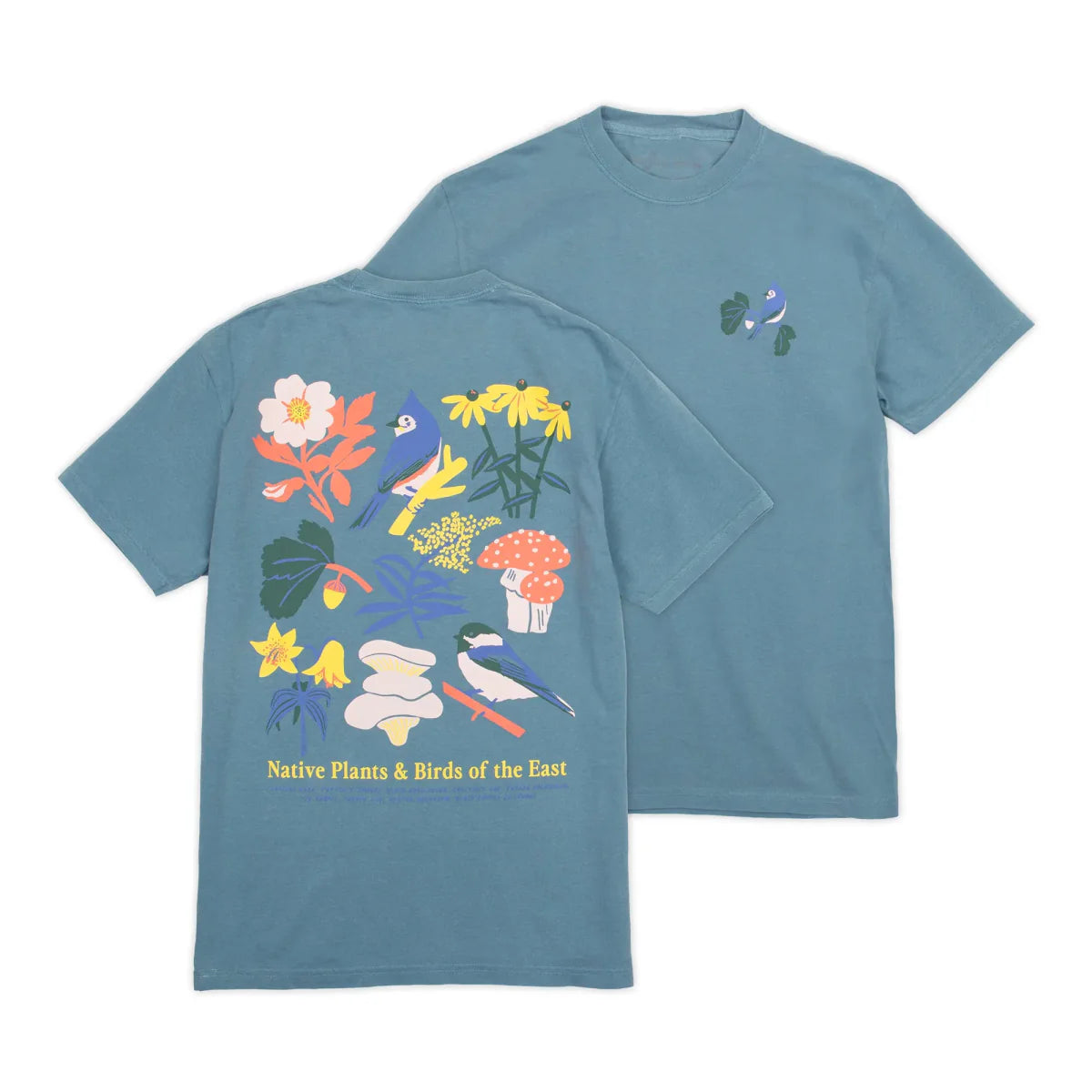 Cotton Graphic T-Shirt - Eastern Natives Tee - Native Plants Nature Style
