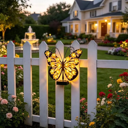 🔥Last Day 49% OFF!🦋Outdoor Metal Butterfly Wall Art Decorative Solar Light