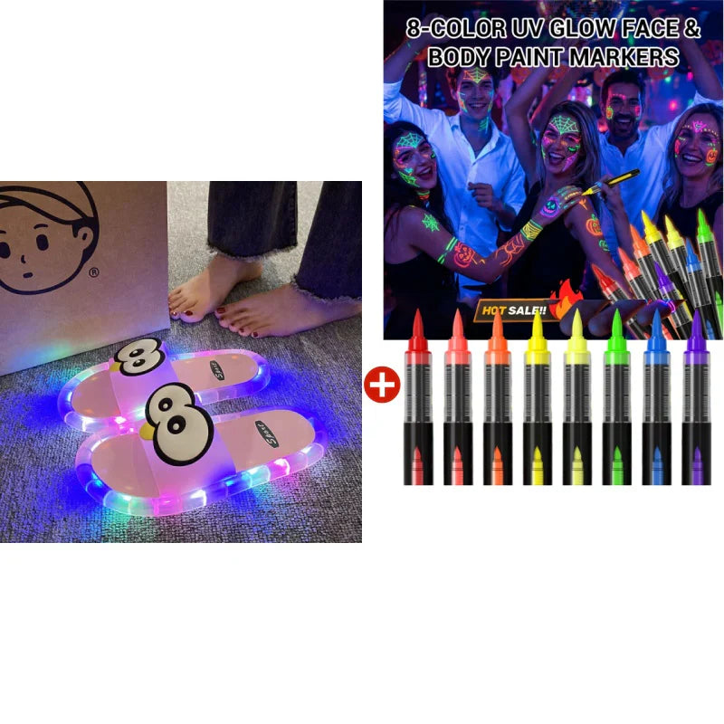 👣👣Cute slippers with cartoon motifs that glow