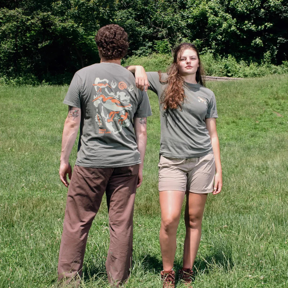 Cotton Graphic T-Shirt - Great Salt Lake Tee - Nature Landscape Outdoor Style