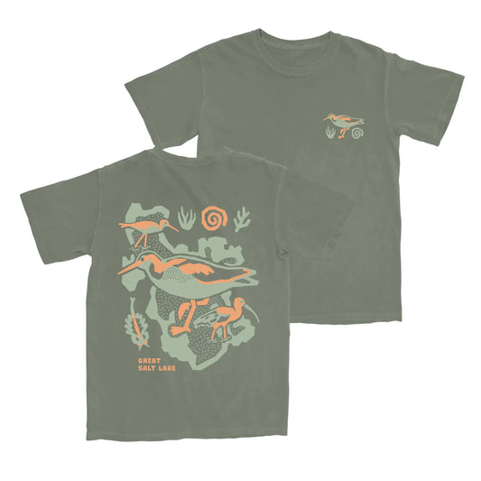 Cotton Graphic T-Shirt - Great Salt Lake Tee - Nature Landscape Outdoor Style