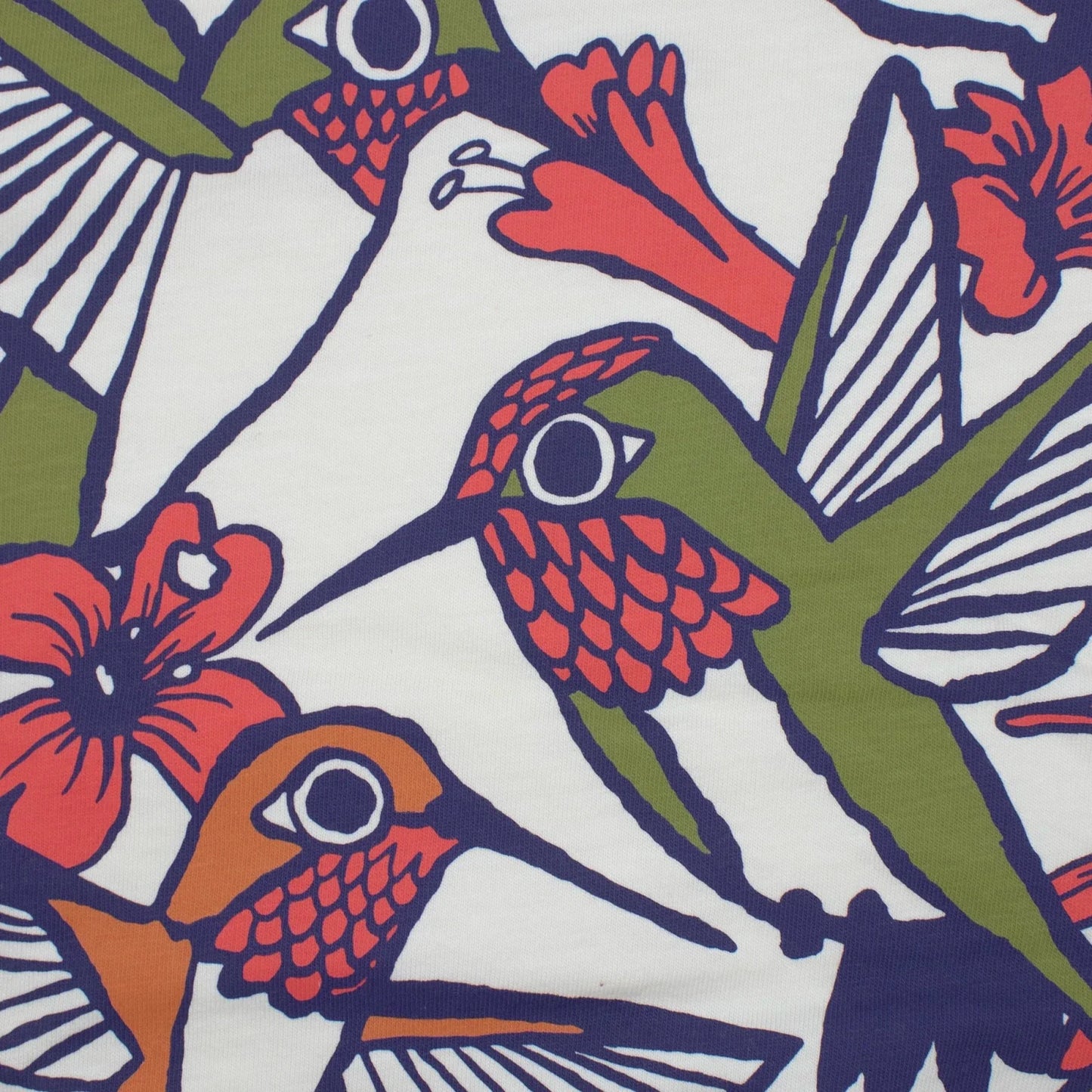 Cotton Graphic T-Shirt - Hummingbirds Tee - Birdwatching Garden Wildlife Nature Style