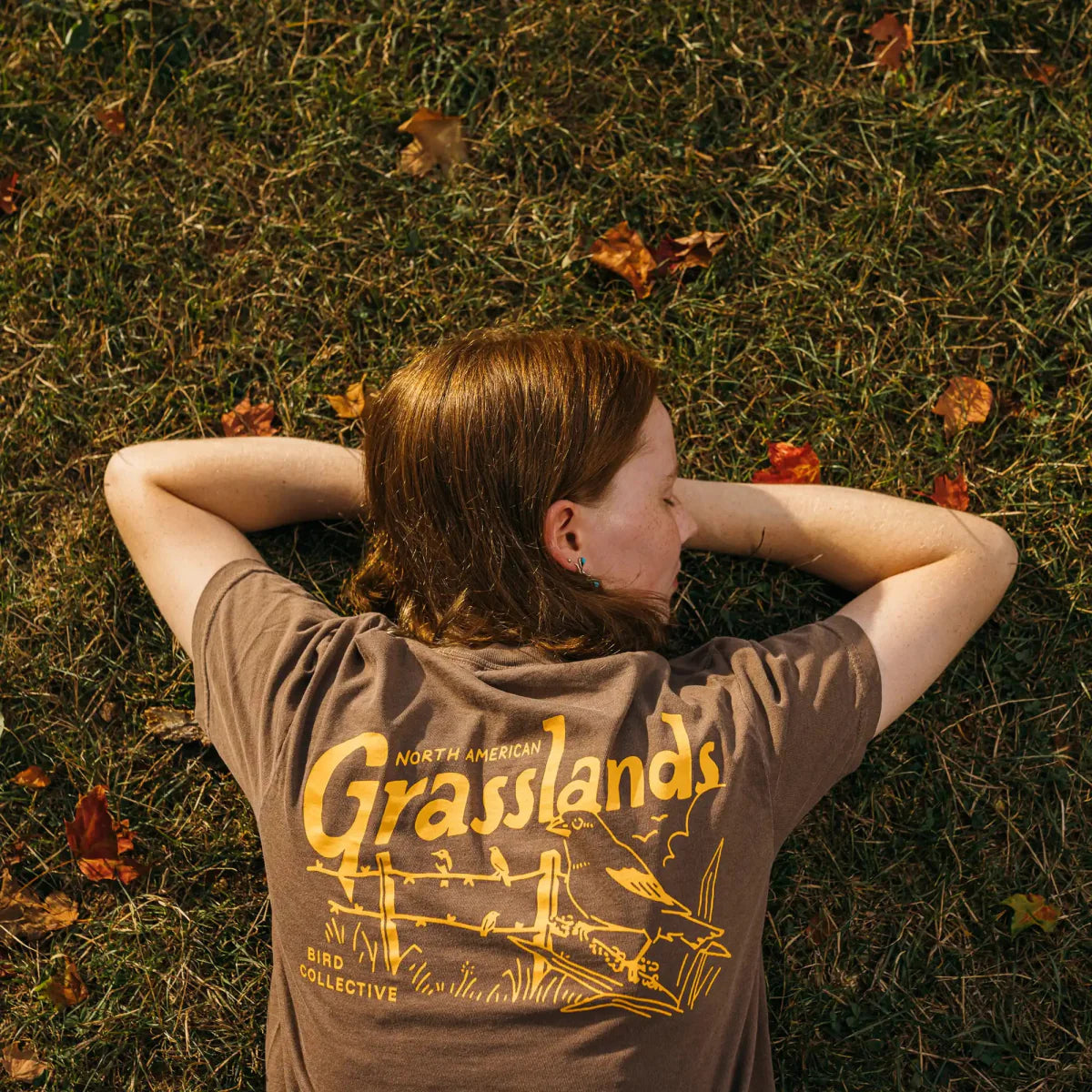 Cotton Graphic T-Shirt - Lark Bunting Tee - Prairie Bird Nature Style