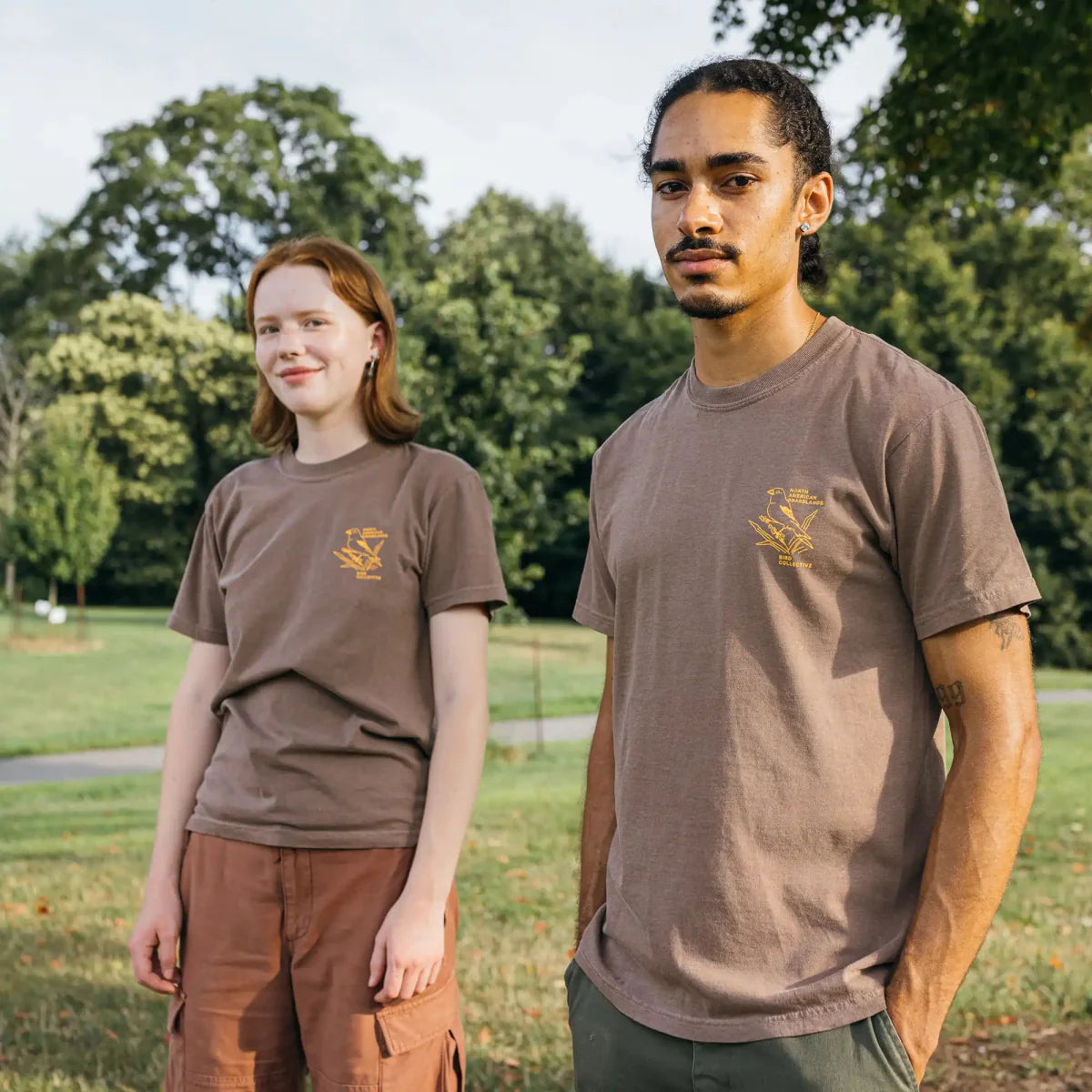 Cotton Graphic T-Shirt - Lark Bunting Tee - Prairie Bird Nature Style
