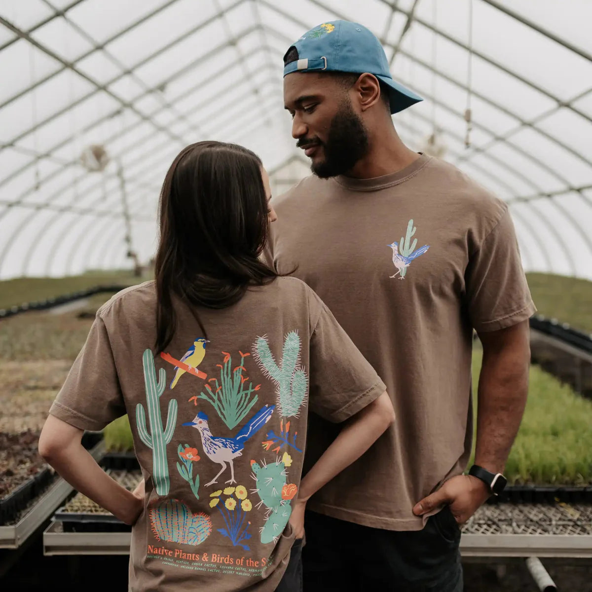 Cotton Graphic T-Shirt - Southwestern Natives Tee - Desert Nature Southwest Style