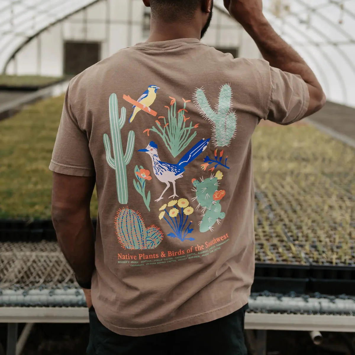 Cotton Graphic T-Shirt - Southwestern Natives Tee - Desert Nature Southwest Style