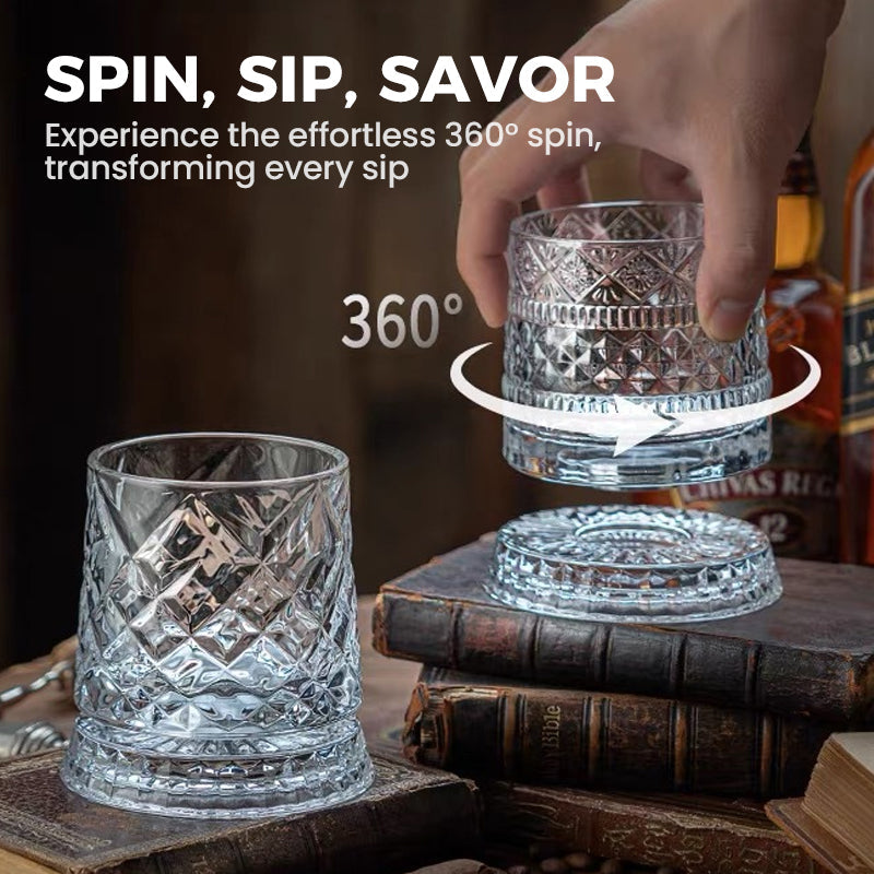 🥛💎Hot Sale 50% OFF✨🔥360° Rotating Whiskey Glass Tumbler