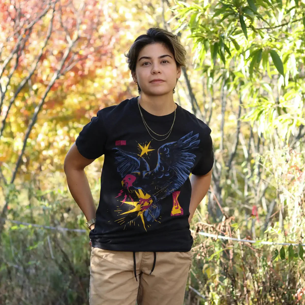Cotton Graphic T-Shirt - Turkey Vulture Tee - Wildlife Birdwatching Nature Style