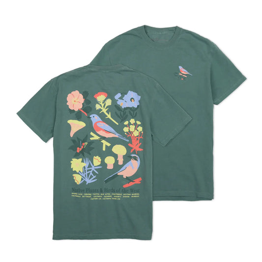 Cotton Graphic T-Shirt - Western Natives Tee - Native Plants Nature Style
